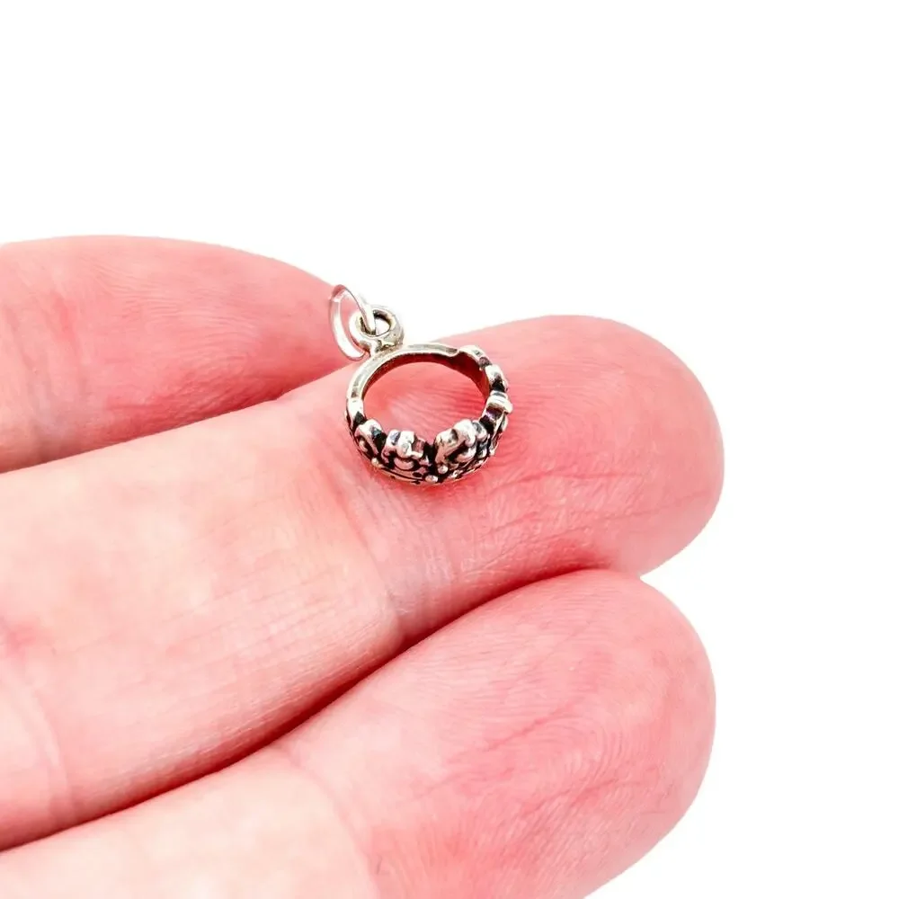 Vintage Sterling Silver 925 Ornate Crown Charm Pendant